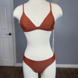Rhythm. Classic Bikini Set, Rust, S